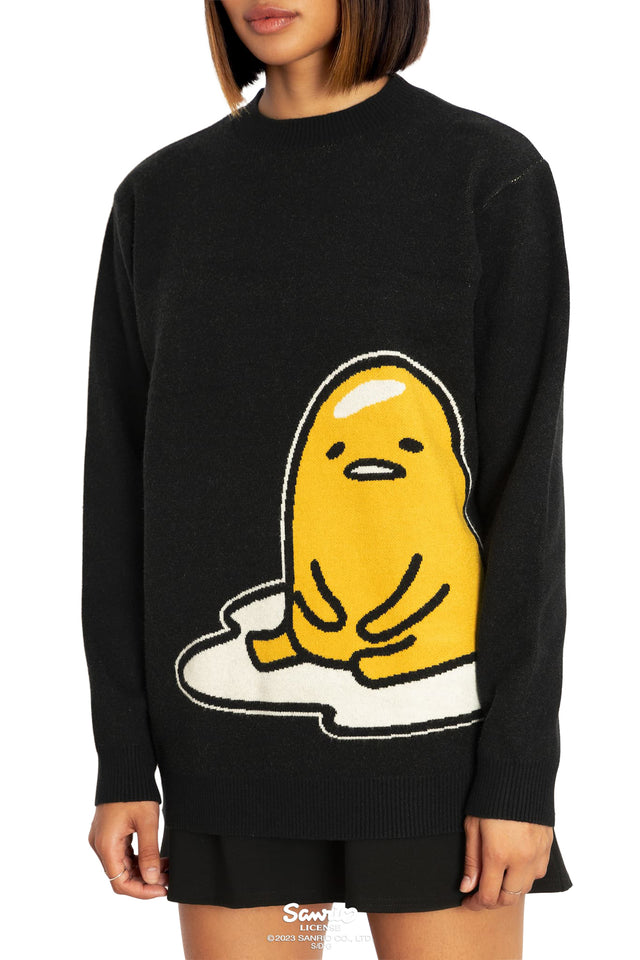 BlackMilk Clothing x Sanrio Gudetama - Sanrio Lazy Gudetama Knit Oversized Sweater - Sanrio Merchandise - Collaboration apparel - Licenced.