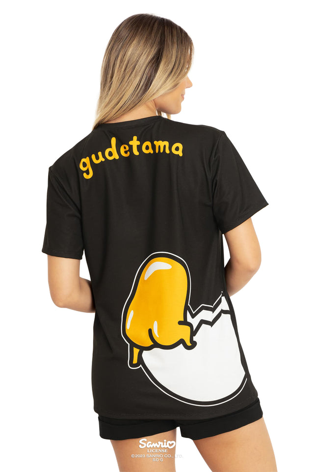 BlackMilk Clothing x Sanrio Gudetama - Sanrio Lazy Gudetama Tee Shirt - Sanrio Merchandise - Collaboration apparel - Licenced.