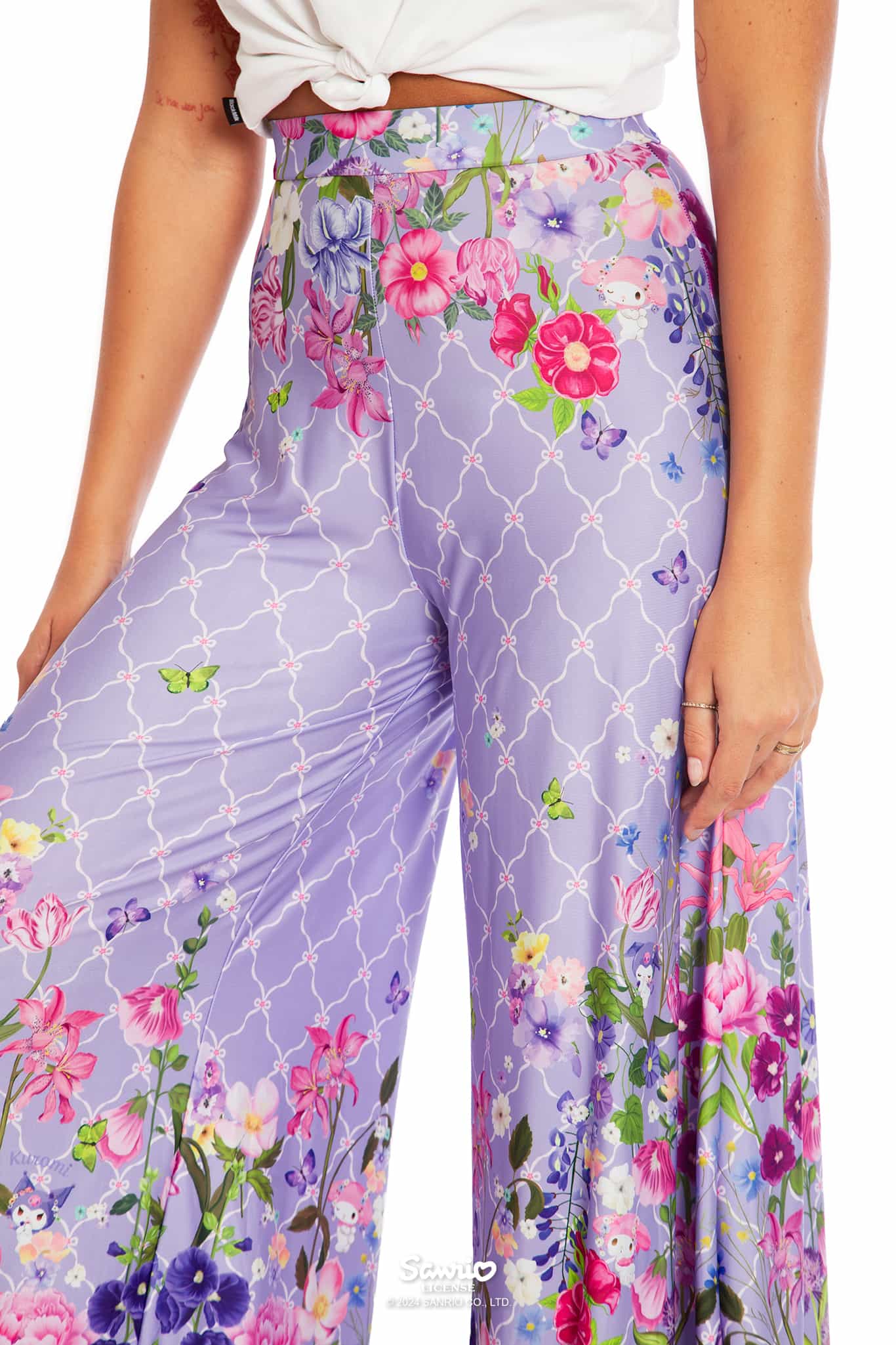 Purple Flower Palazzo shops Pants