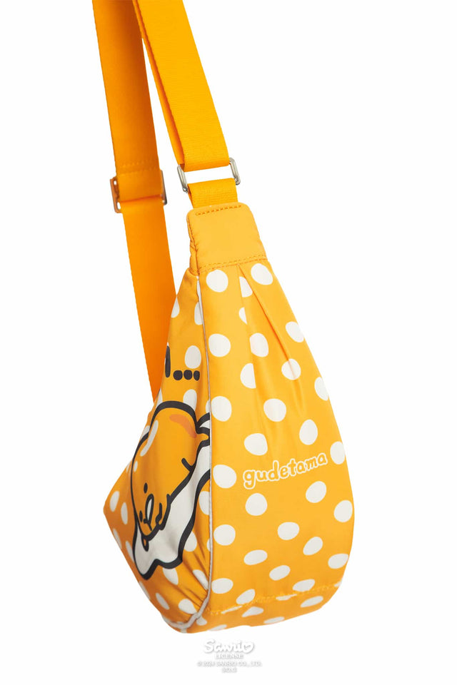 Gudetama Merchandise - Official Sanrio Products - Licensed Apparel - Kawaii Fashion - Yellow Polka Dot Crossbody Bag