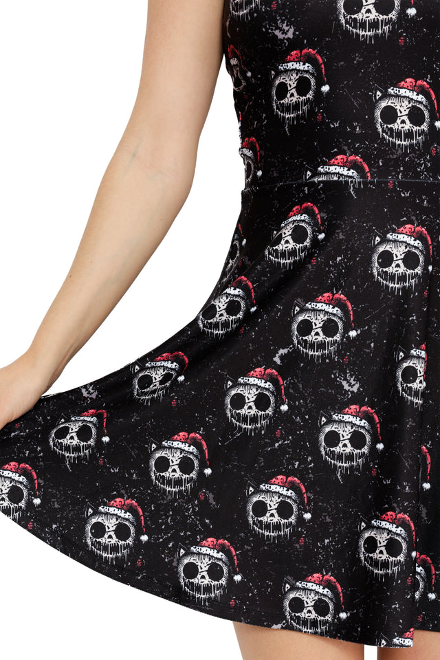 gothic christmas dress skull pattern women’s holiday styling