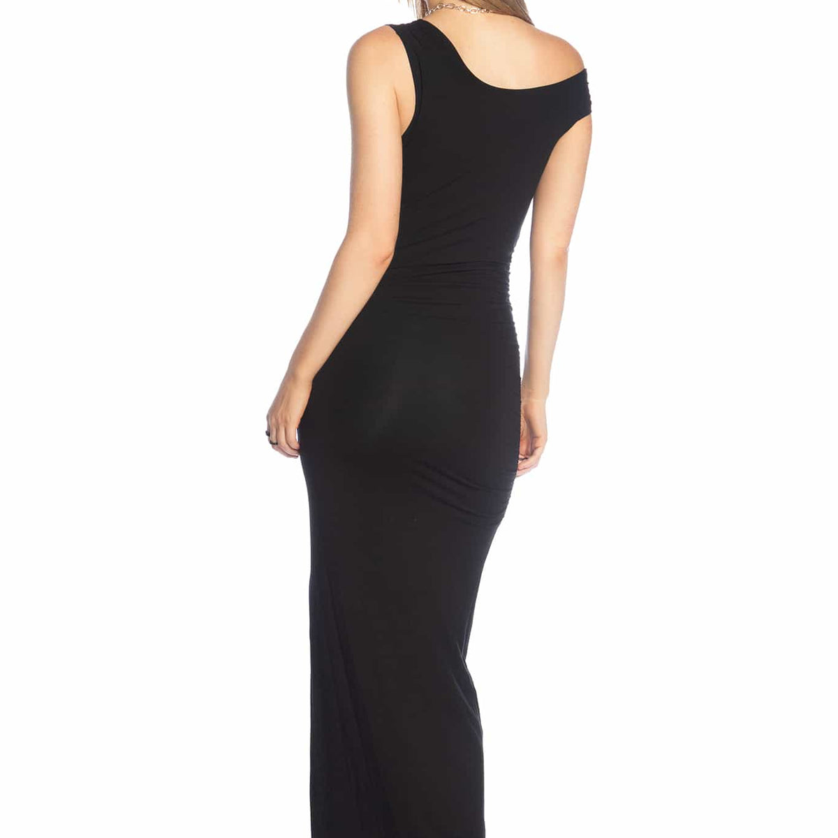 Sculpted Black Off The Shoulder Dress