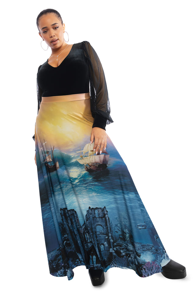 Sea Battle Maxi Skirt