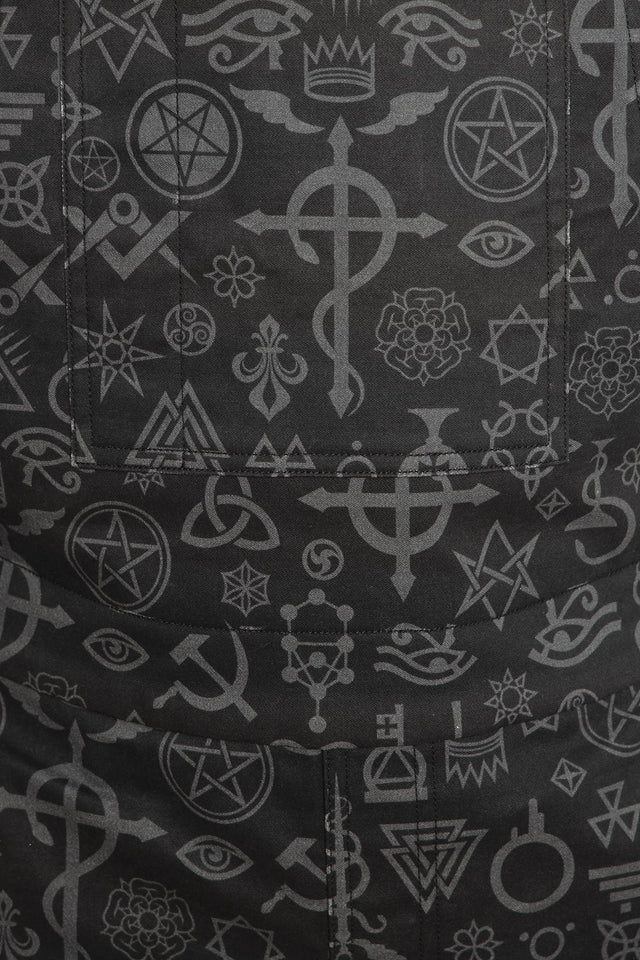 Secret Symbols Denim Overalls