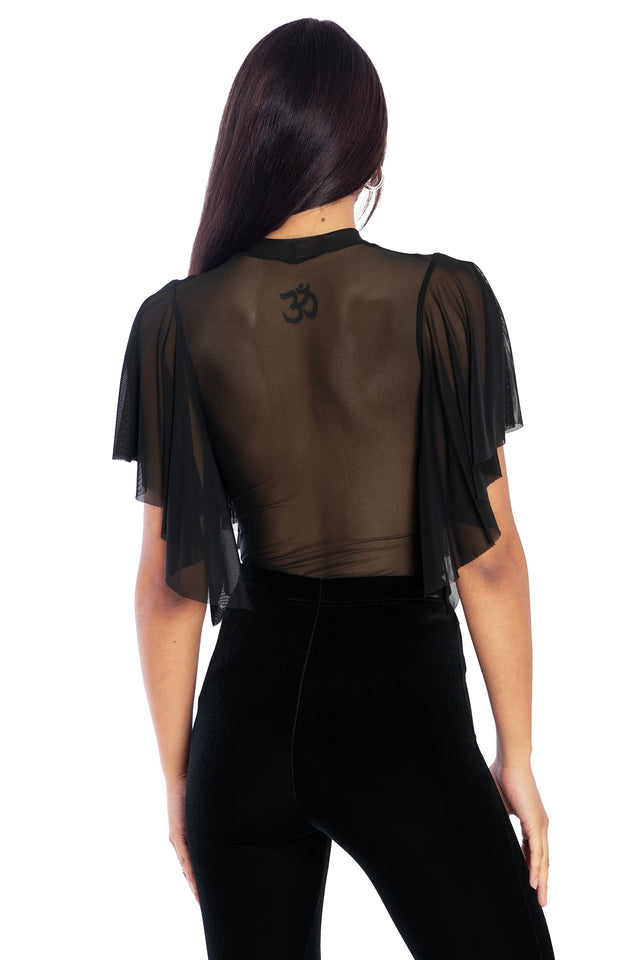 Sheer Frill Top Back