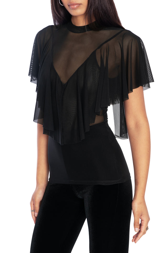 Sheer Frill Top Closeup