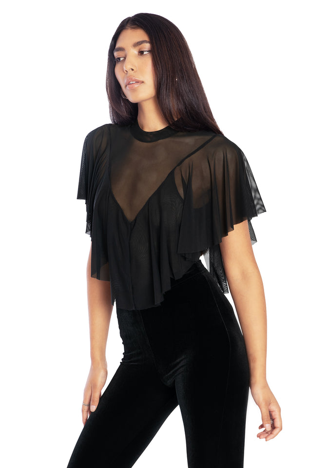 Sheer Frill Top Side