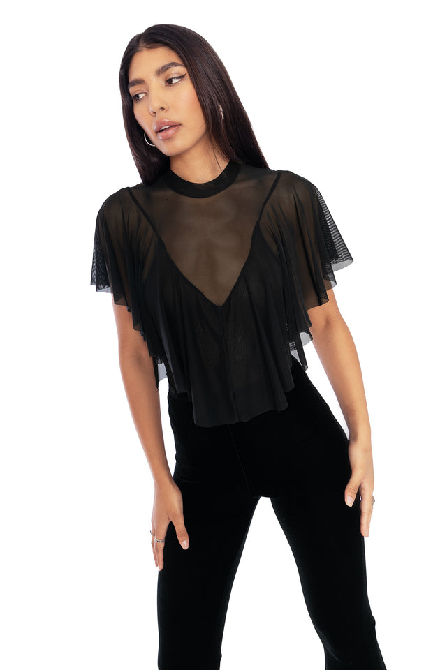 Sheer Frill Top Wide