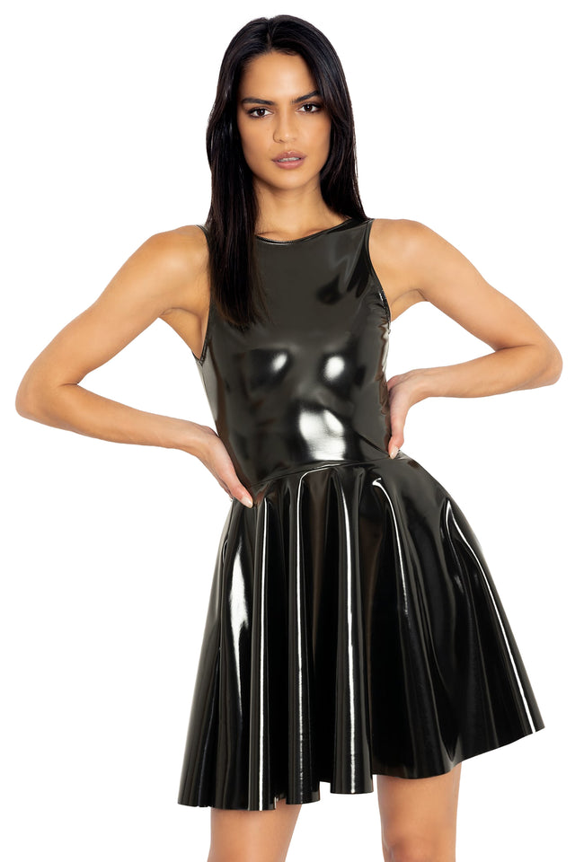 BlackMilk Clothing - Show Us Ya Tops PVC Underbust Dress