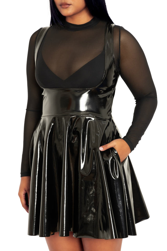 BlackMilk Clothing - Show Us Ya Tops PVC Underbust Dress