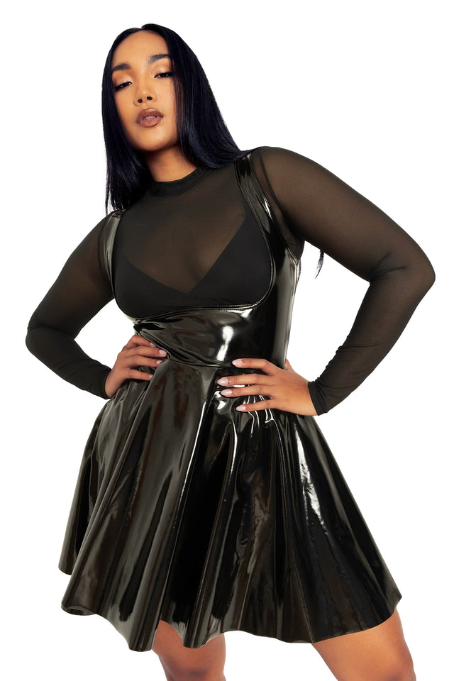 BlackMilk | Show Us Ya Tops PVC Underbust Dress | Black | XS BlackMilk | Show Us Ya Tops PVC Underbust Dress | Black | XS
