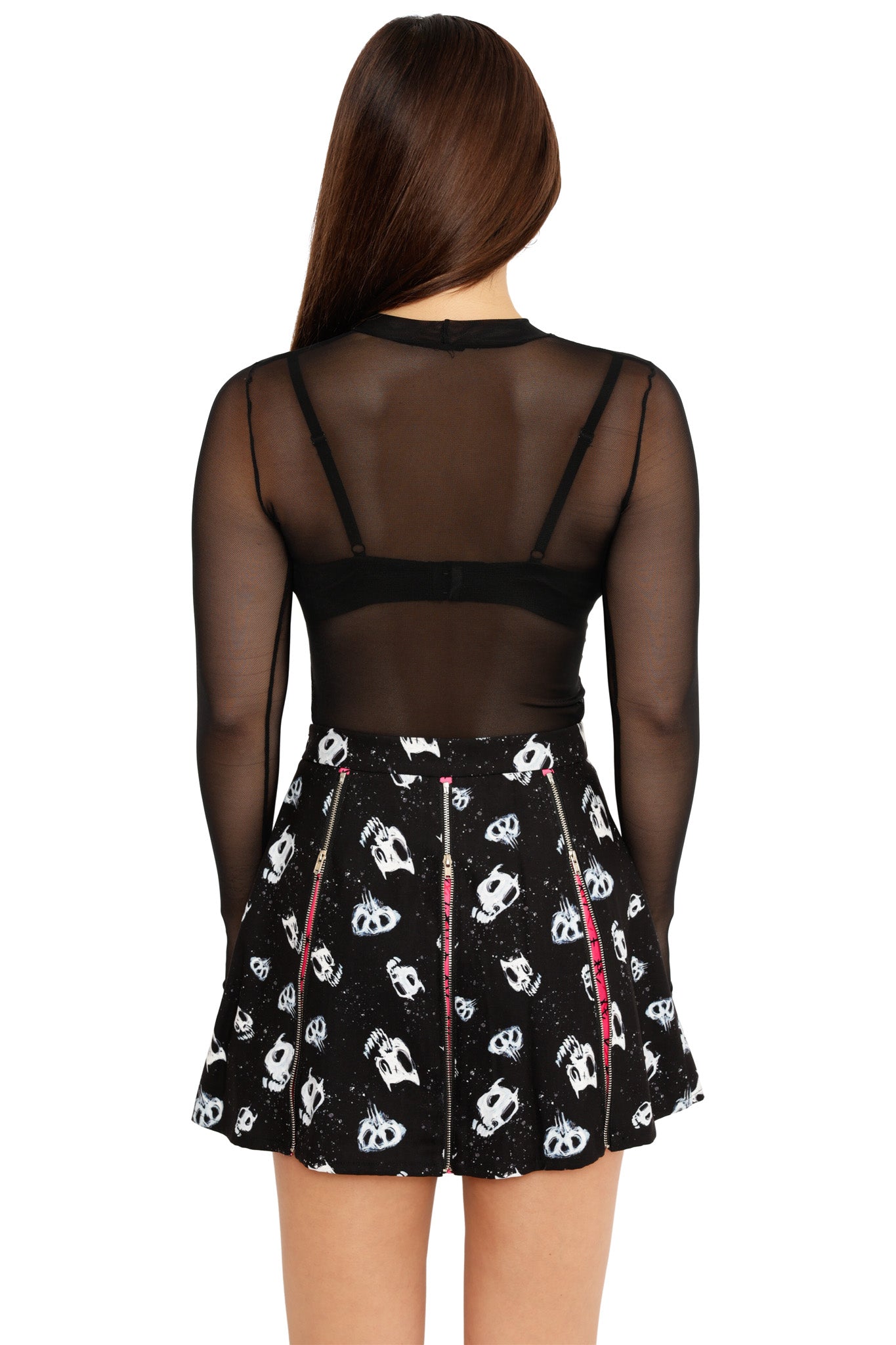 Skulls vs Barbed Wire Zip Mini Skirt - Limited – BlackMilk Clothing