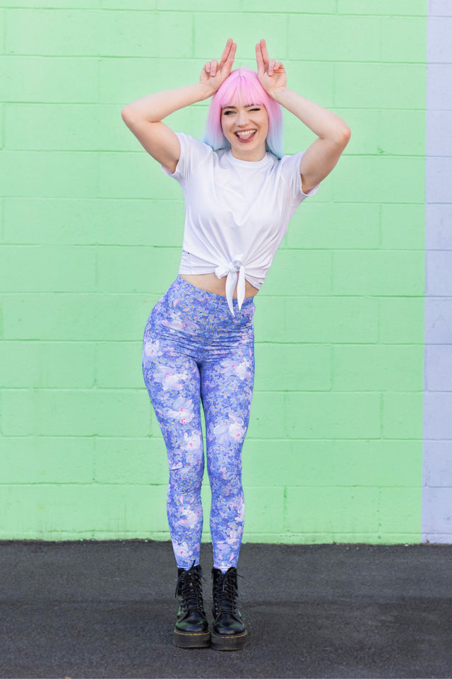 Skvader Among The Flowers High Waisted Matte Finish Leggings