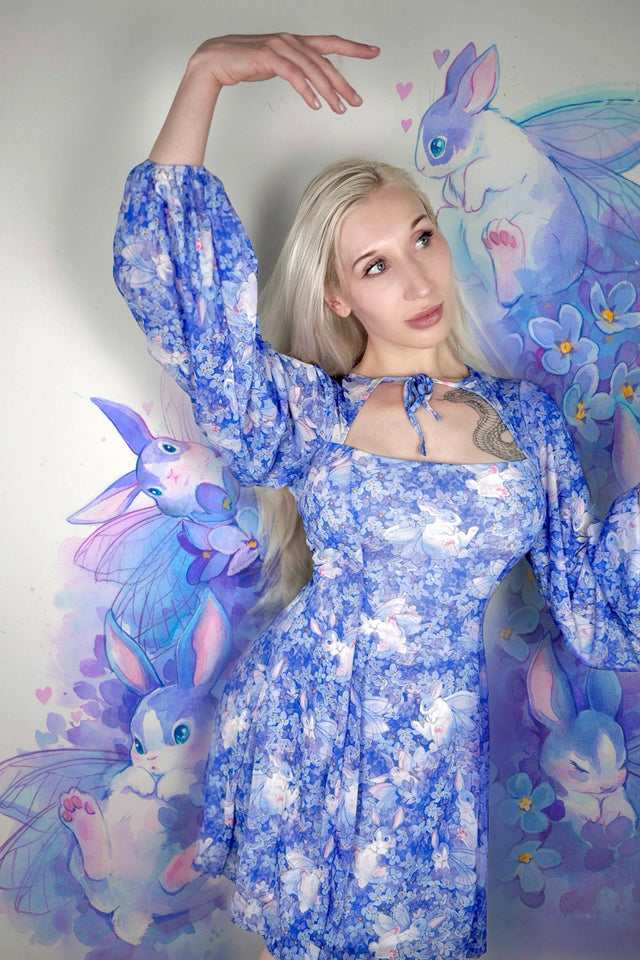 Skvader Among the Flowers Shrug Bishop Dress