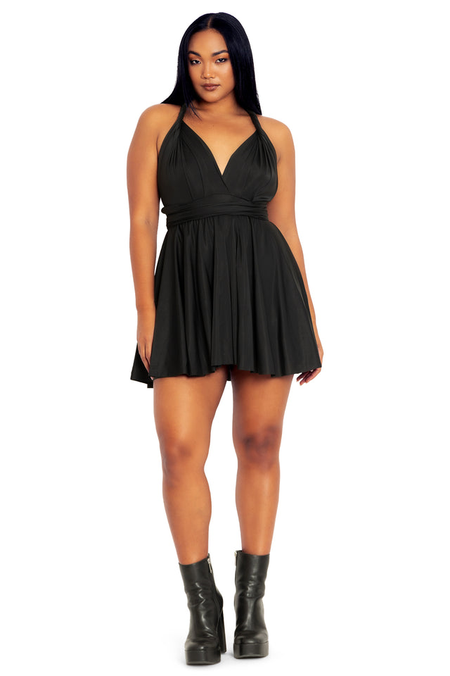 Sleek Infinity Skater Dress front