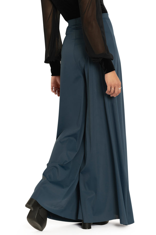 Sleek Teal Palazzo Pants Back