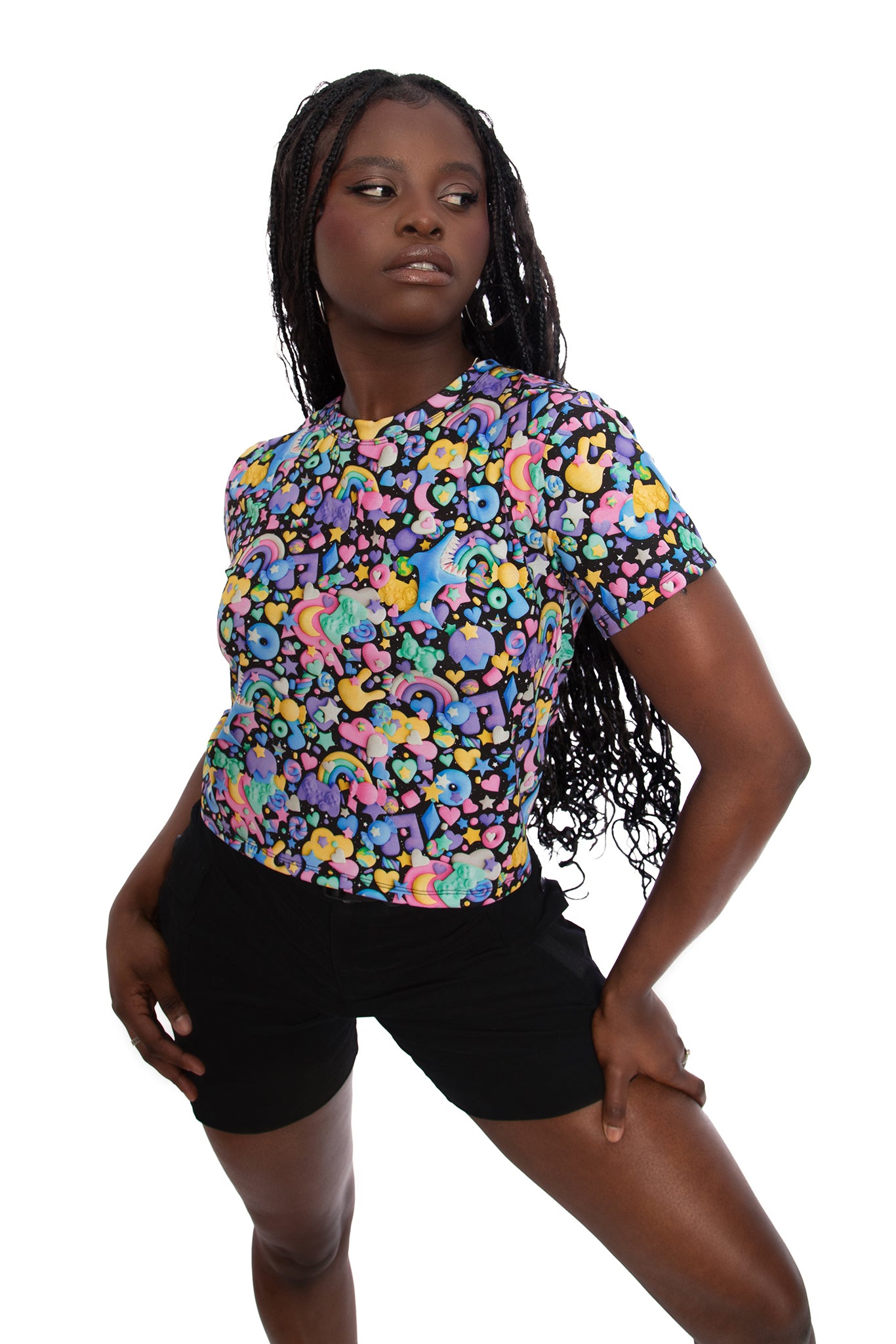 クルーシャル The Milky（ブラック×ブルーリム） Space Gummies Cropped Tee - Limited – BlackMilk Clothing