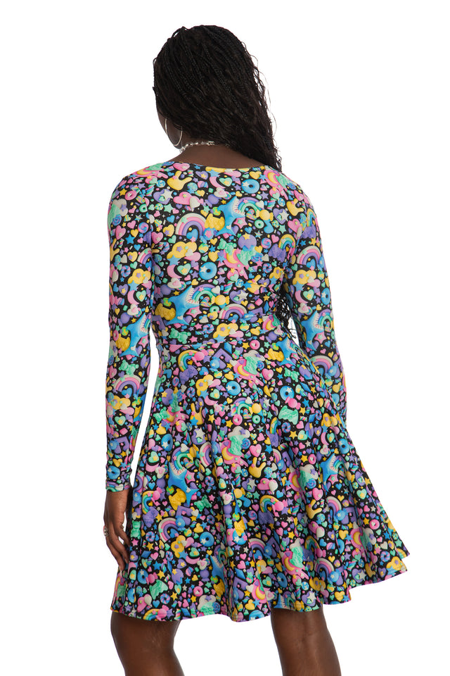 Space Gummies Toastie Long Sleeve Longline Dress