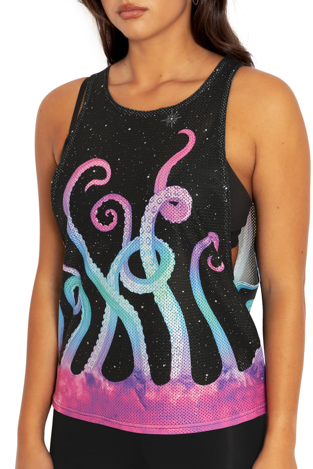 BlackMilk Clothing - Space Tentacles Low Arm Tank