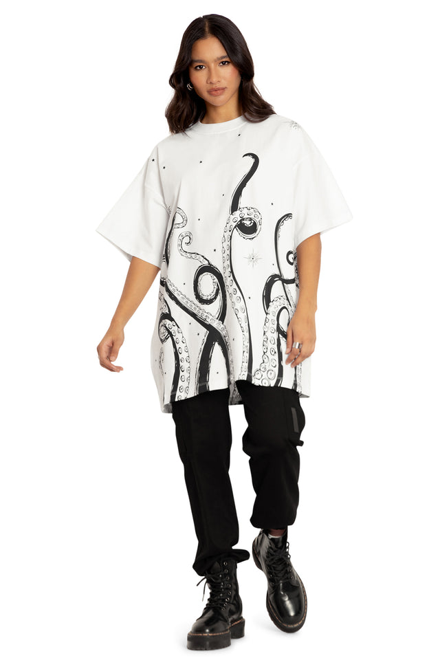 Space Tentacles Mono Giant Tee Front