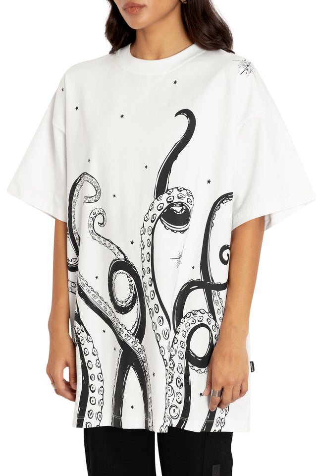 Space Tentacles Mono Giant Tee Front