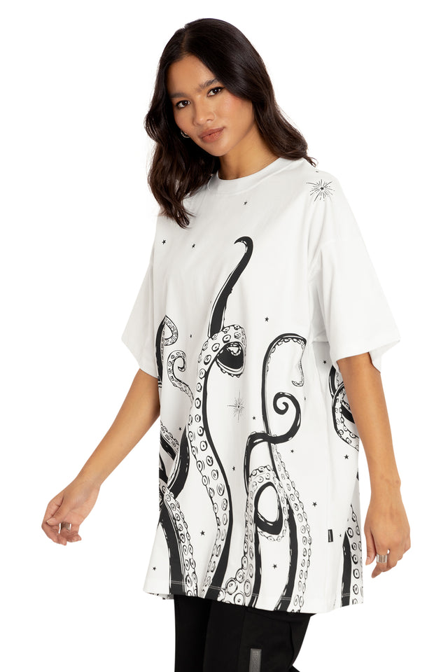 Space Tentacles Mono Giant Tee Side