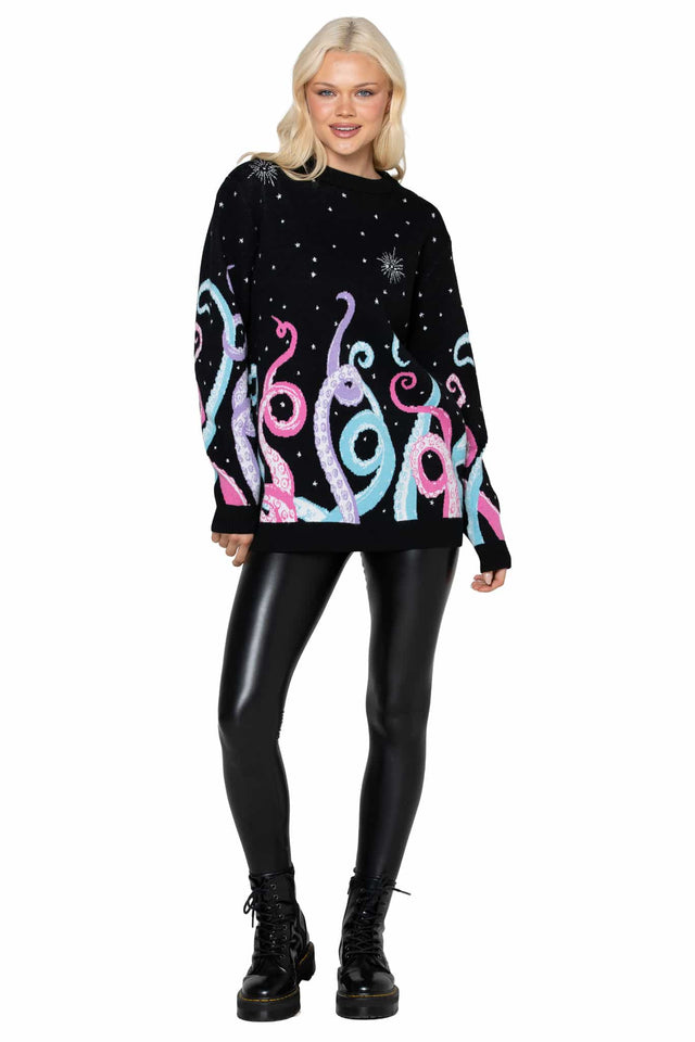 Space Tentacles Oversized Knit Sweater