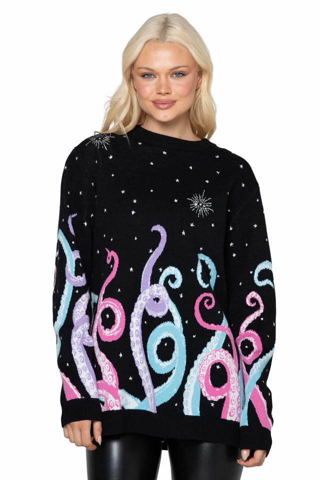 Space Tentacles Oversized Knit Sweater