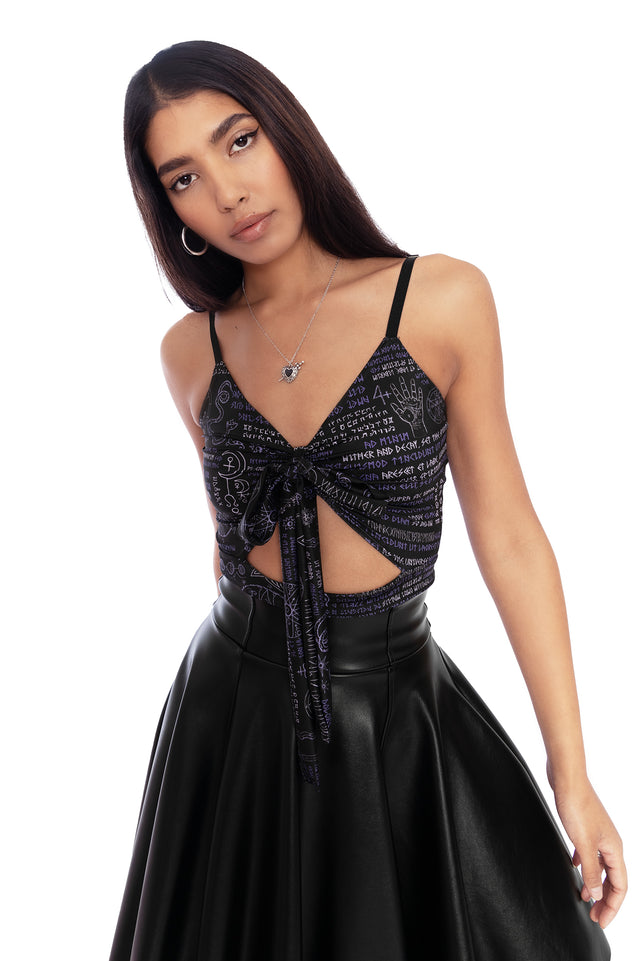 Spellbook Cut Out Strappy Crop Top Wide