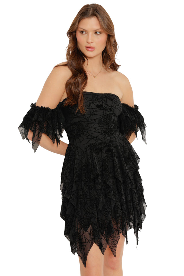 Spider Web Handkerchief Skater Dress