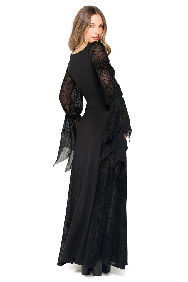 Spider Web Mesh Maxi Dress