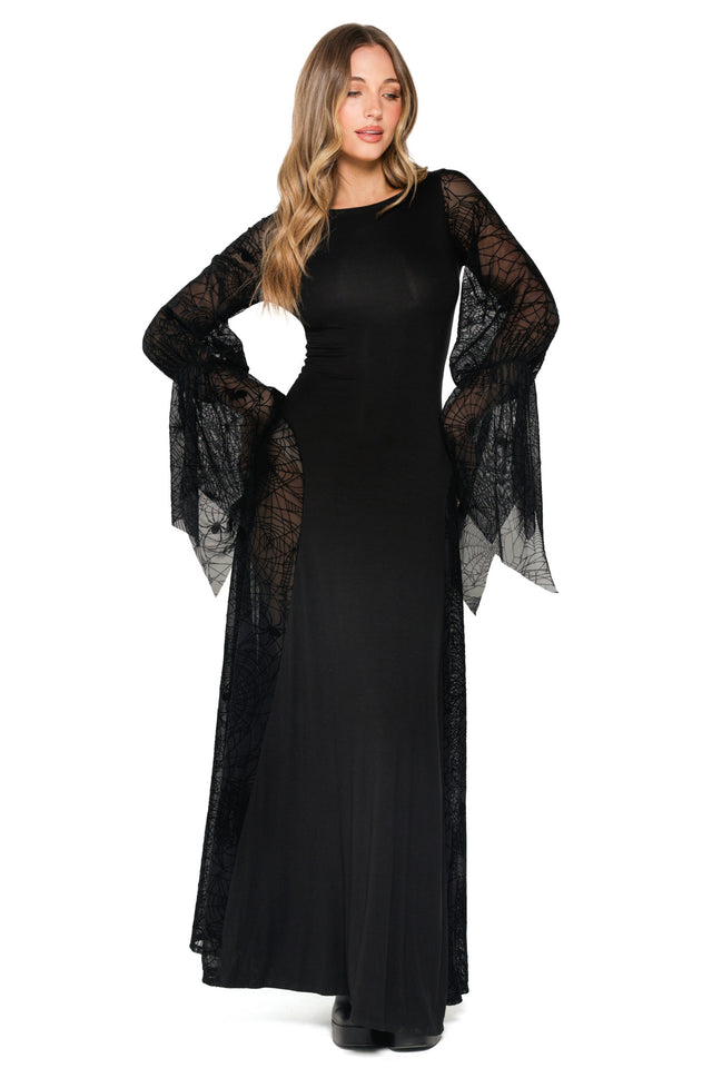 Spider Web Mesh Maxi Dress