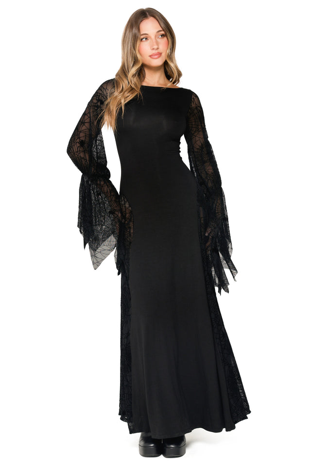 Spider Web Mesh Maxi Dress