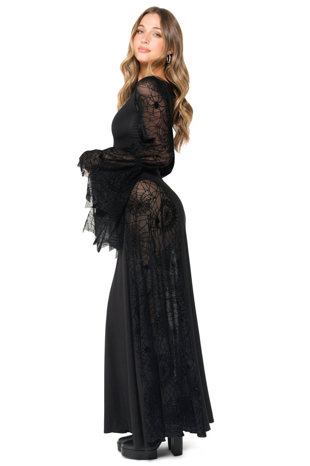 Spider Web Mesh Maxi Dress