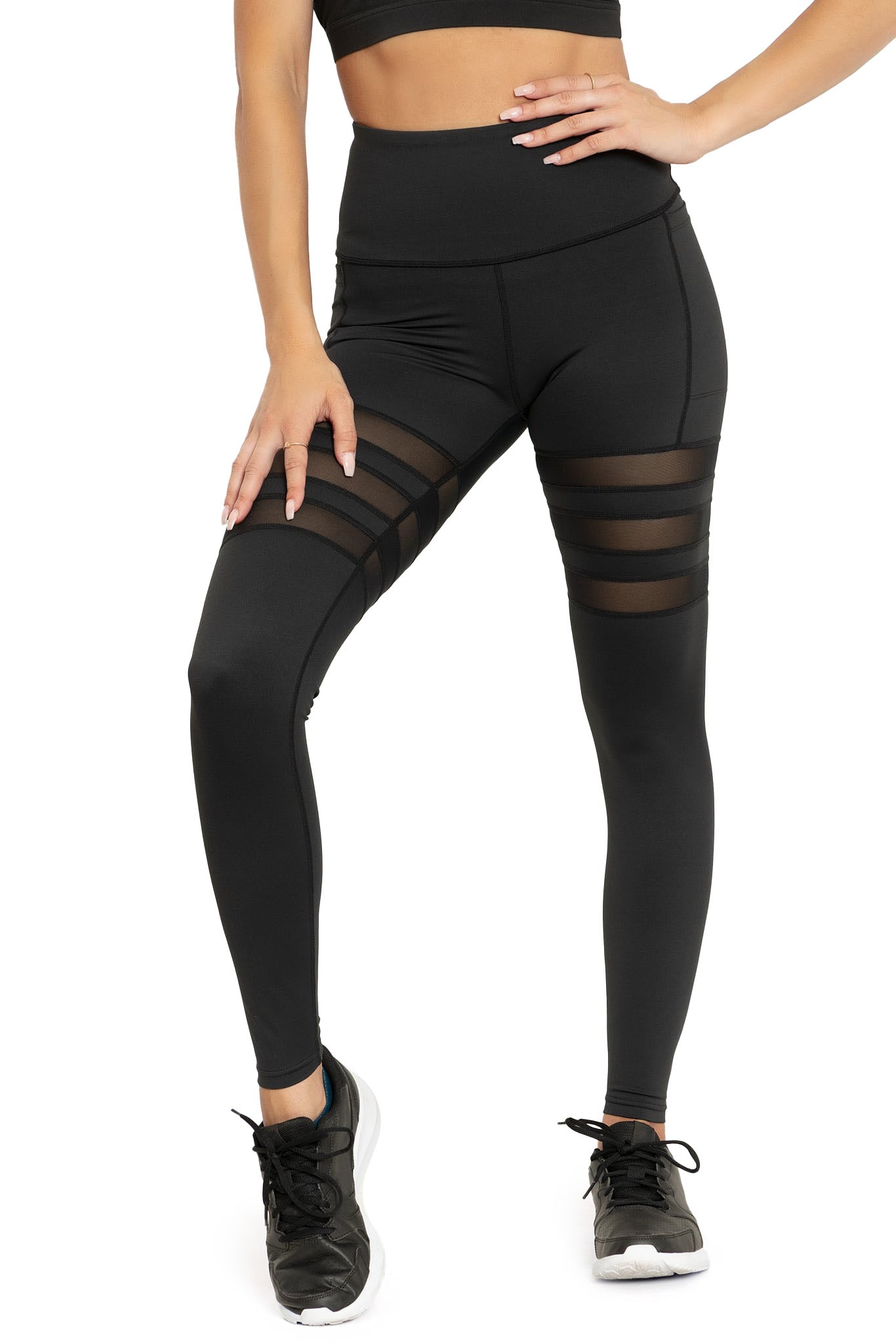 Sporty Stripes High Waisted Ninja Pants BlackMilk Clothing