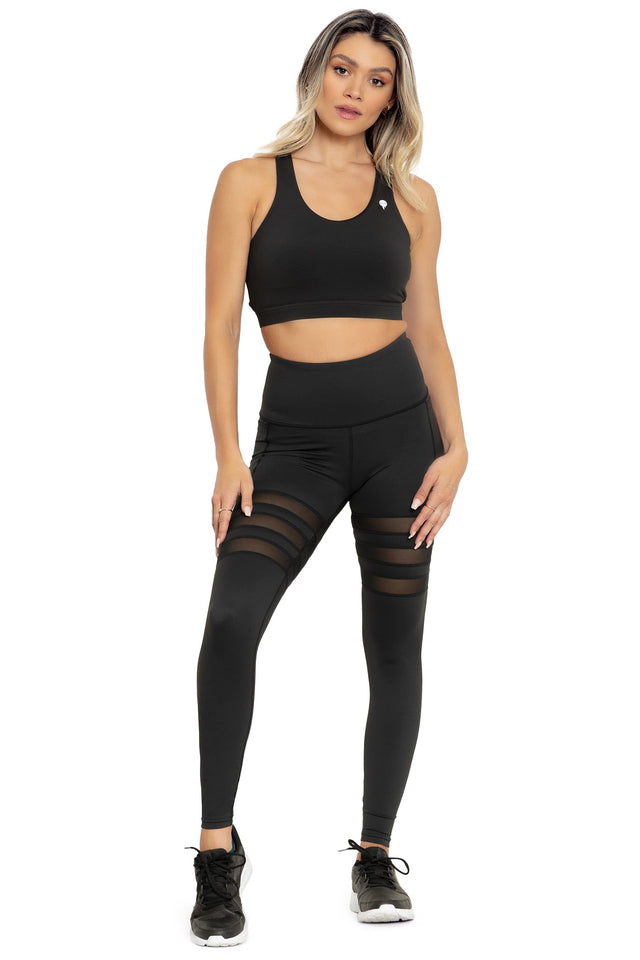 BlackMilk Clothing - Sporty Stripes High Waisted Active Leggings