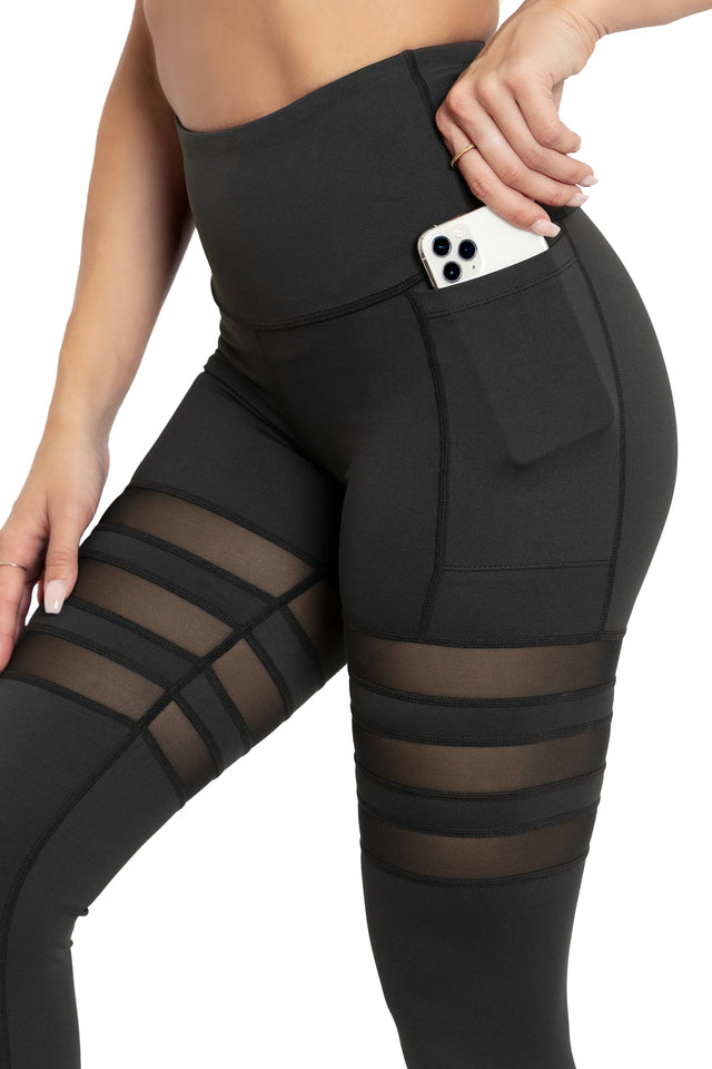 Sporty Stripes High Waisted Active Leggings Print