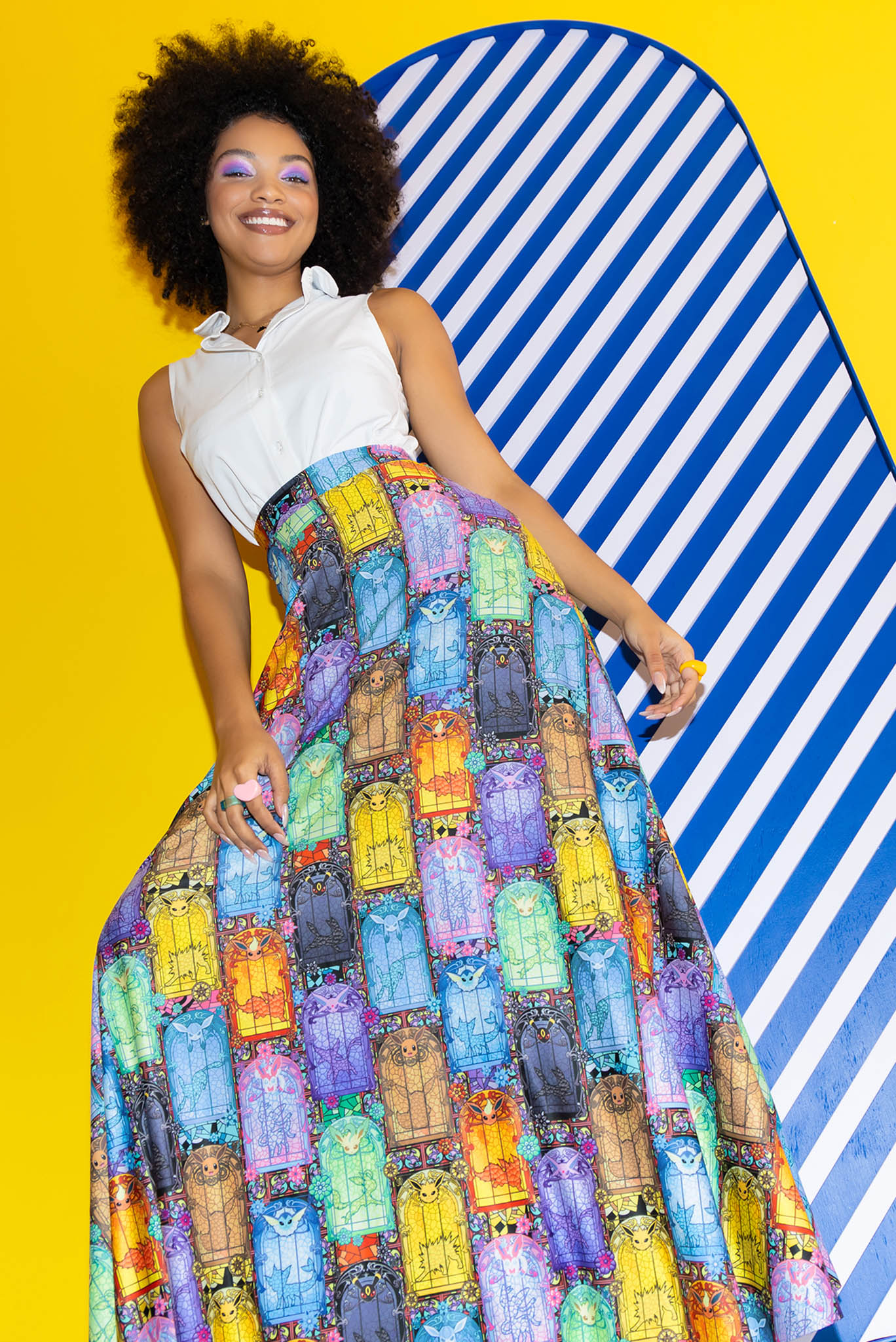 Stained Glass Eevee Maxi Skirt – BlackMilk Clothing