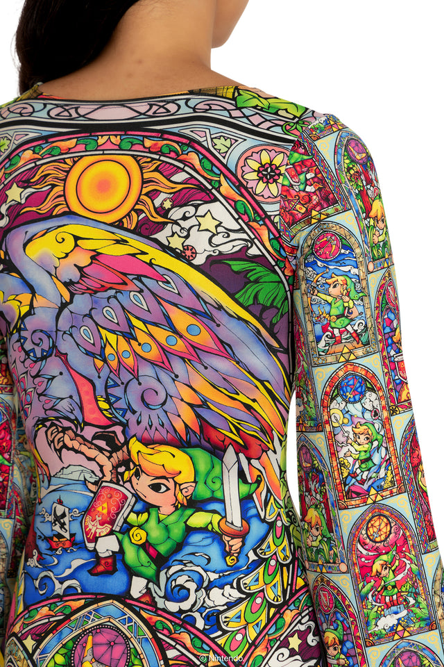 BlackMilk Clothing x Nintendo The Legend Of Zelda - Stained Glass Hyrule Bell Dress - The Legend of Zelda Merchandise - Collaboration apparel - Licenced.