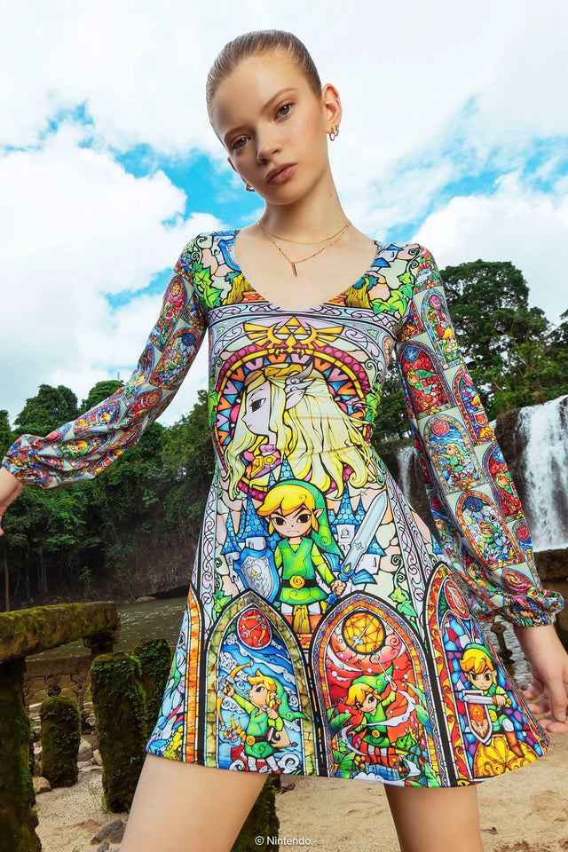 Stained Glass Hyrule Bell Dress - Limited BlackMilk Clothing Stained Glass Hyrule Bell Dress - Limited BlackMilk Clothing