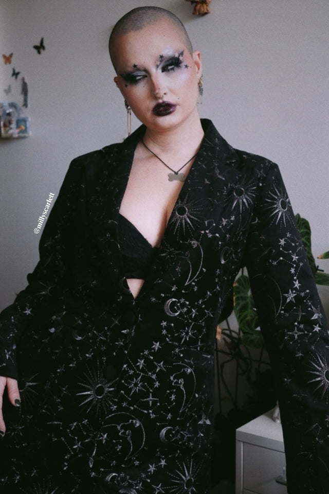 Black Starburst Fitted Jacket