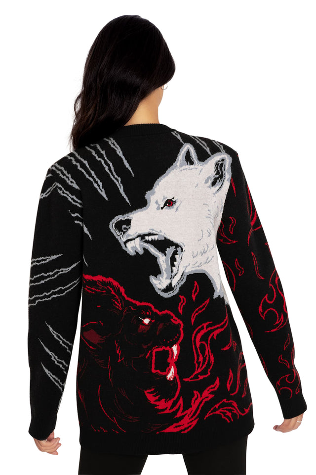 Stark Vs Lannister Oversized Knit Sweater