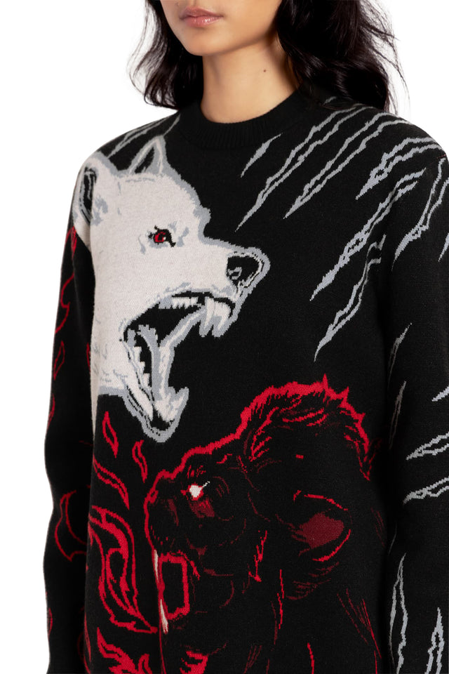 Stark Vs Lannister Oversized Knit Sweater