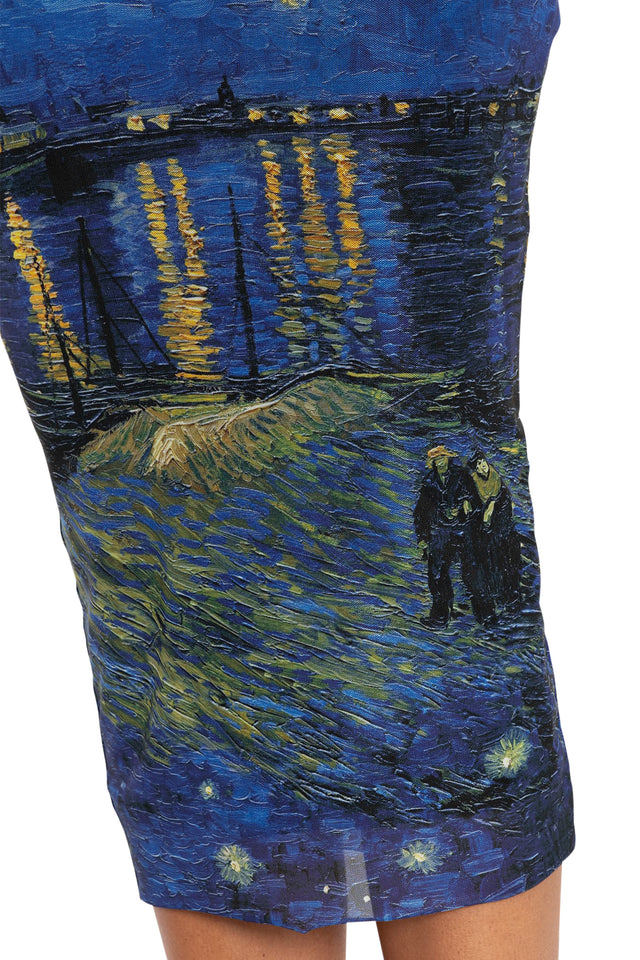 Starry Night Over The Rhône Sheer Bodycon Slip Dress