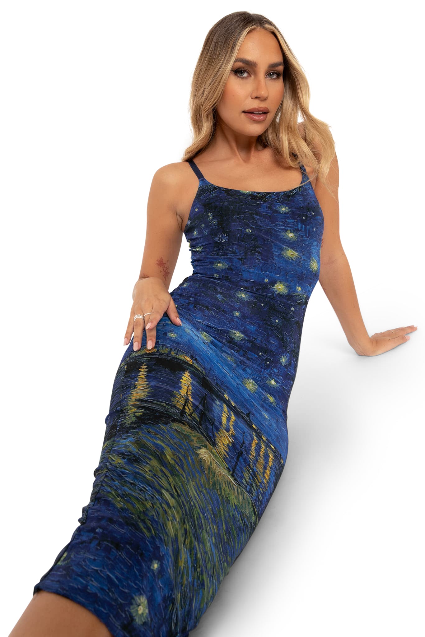 Starry Night Over The Rhône Sheer Bodycon Slip Dress – BlackMilk