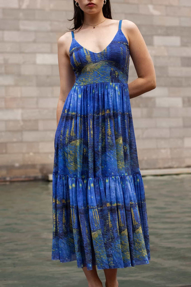 Starry Night Over The Rhône Sheer Midaxi Dress