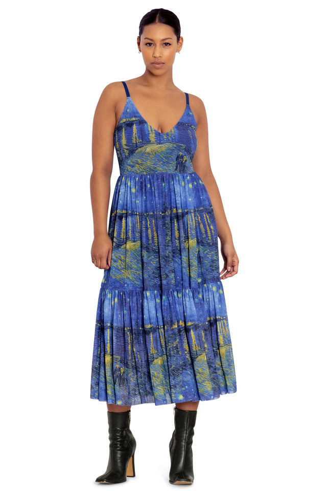 BlackMilk Clothing - Starry Night Over The Rhone Sheer Midaxi Dress