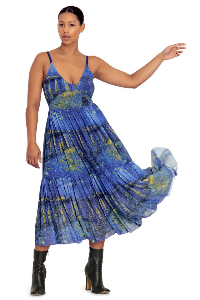 BlackMilk Clothing - Starry Night Over The Rhone Sheer Midaxi Dress