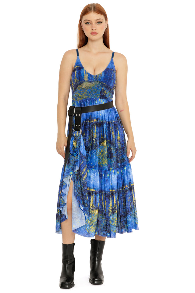 Starry Night Over The Rhône Sheer Midaxi Dress