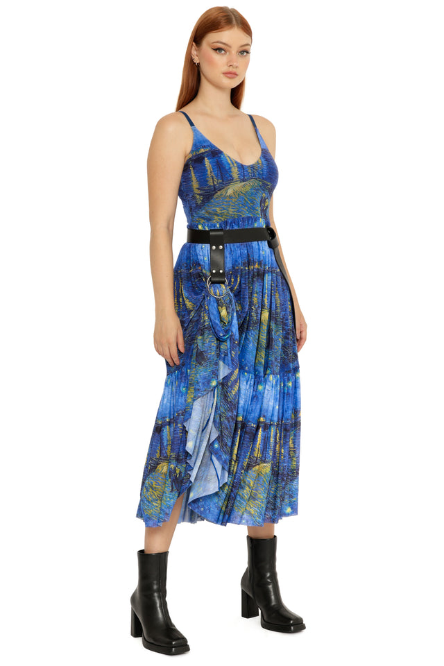 Starry Night Over The Rhône Sheer Midaxi Dress
